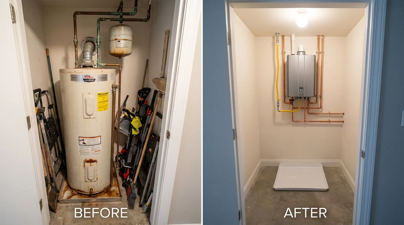 Tank water heater versus wall-mounted tankless unit comparison for Fruita, CO homeowners
